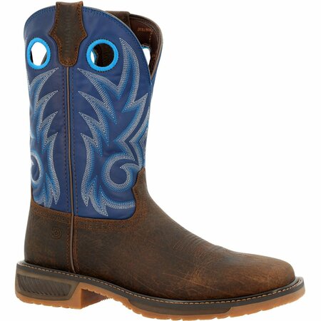 DURANGO WorkHorse Worn Saddle and Denim Blue Western Work Boot, WORN SADDLE/DENIM BLUE, W, Size 8 DDB0400